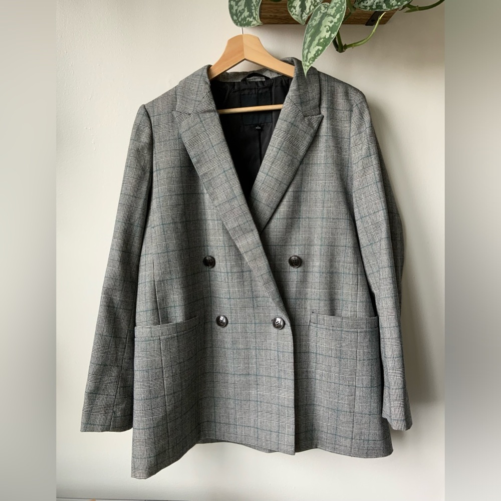 Madewell Large Wool Blend Plaid Blazer